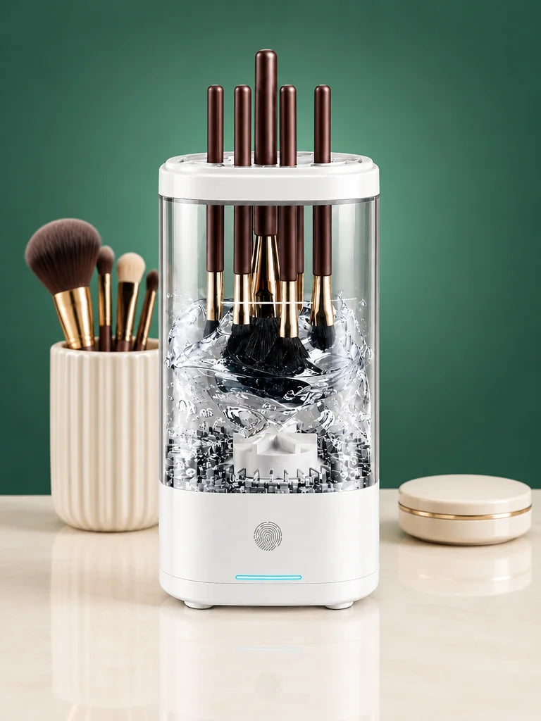 A constructed product photograph of the exact Transparent white device from reference r01, upright a